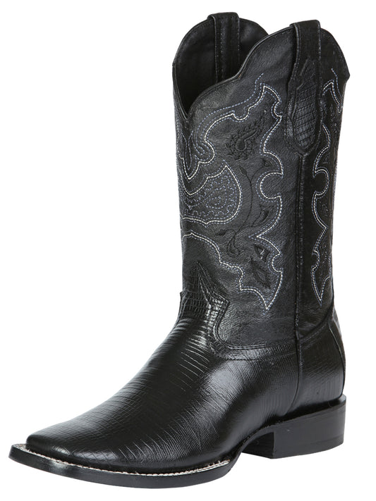 El General Men's Rodeo Boot - Imitation Lizard - Black 41904