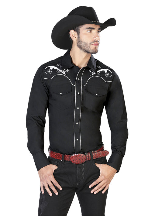 El Señor de los Cielos Embroidery Shirt Black/White 42958