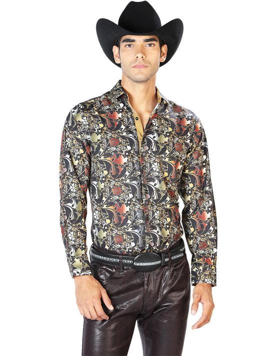 Brown Casual Long Sleeve Shirt 43539
