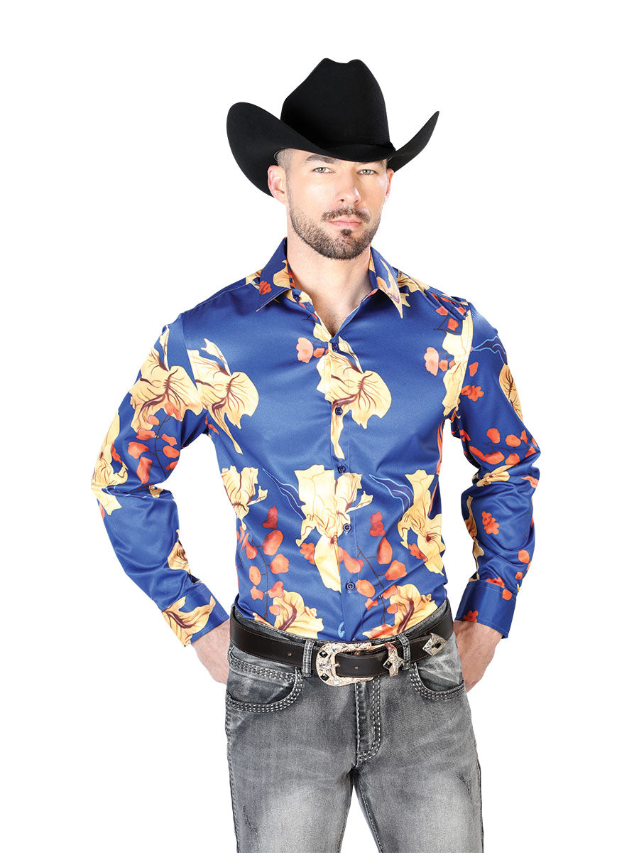 Blue Casual Long Sleeve Shirt 43676