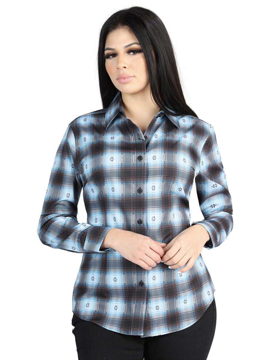 El General  -  Casual Long-Sleeve Shirt  - Black/Beige 44719