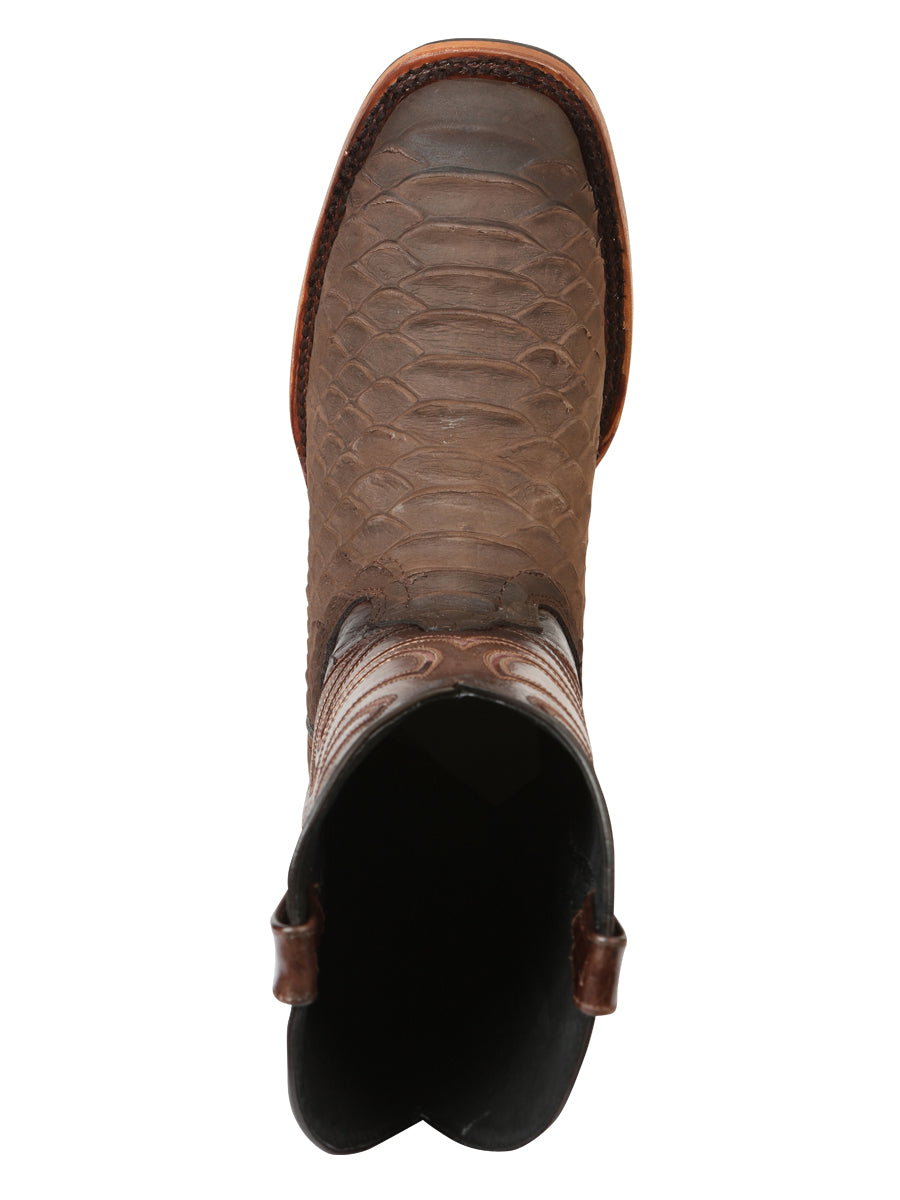 El General Men’s Rodeo Boot Imitation Python - Brown 45562