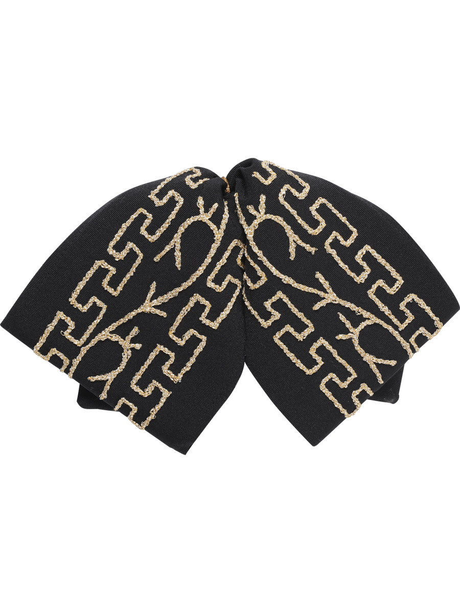 Adult 
Mexican Charro Bow Tie 100% Polyester Black/Gold  601111