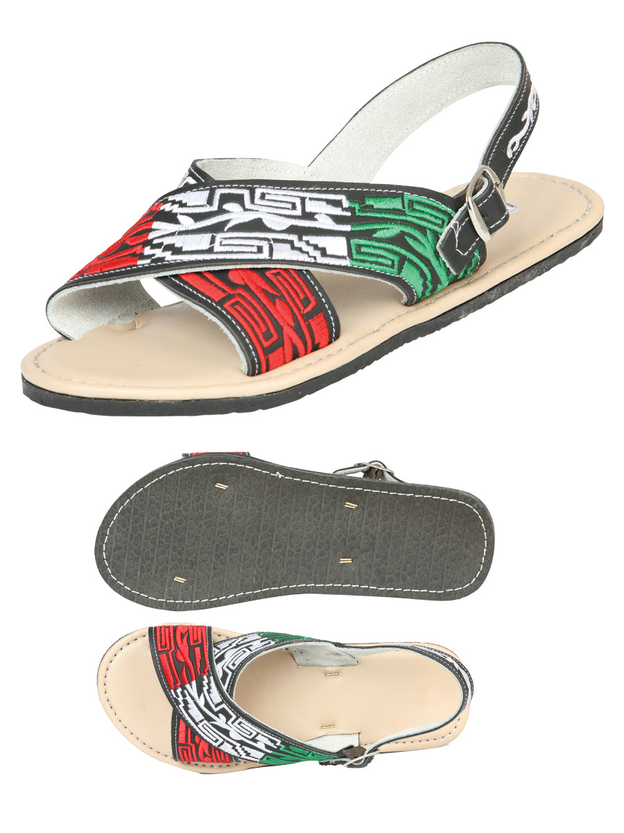 Mexican Artisanal Sandals 50% Leather, 50% Synthetic Black  603955